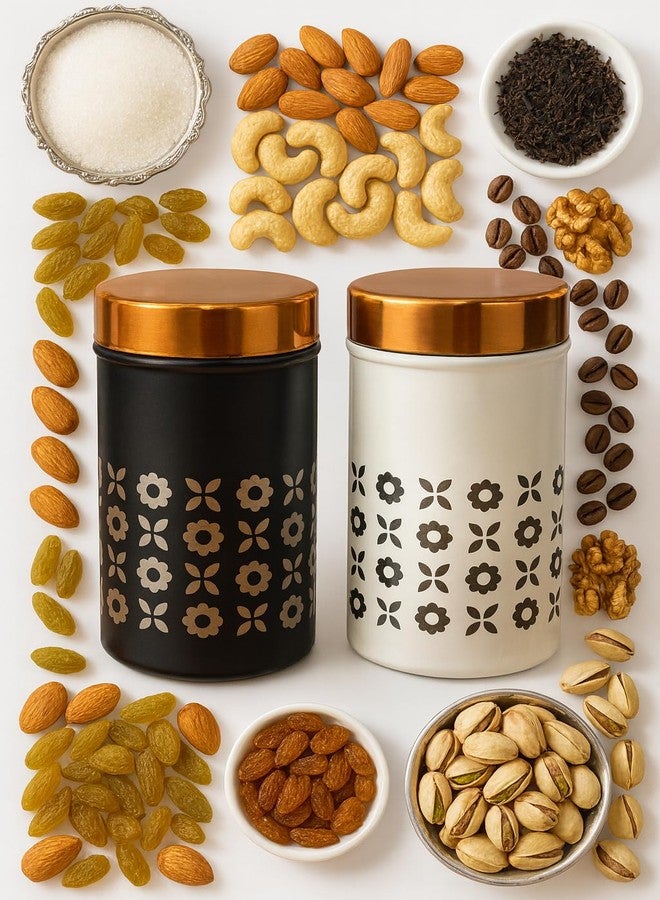 STEEPLE Stainless Steel Storage Containers Set of 2 | 750 ml Steel Jars with Lid | Airtight Kitchen Canisters | Tea Coffee Sugar Container | Dry Fruit Box for Kitchen Storage - Image 4